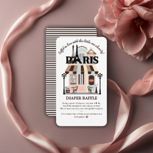 Paris Eiffel in Love French Cafe Baby Shower  Enclosure Card