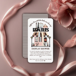 Paris Eiffel in Love French Cafe Baby Shower  Enclosure Card