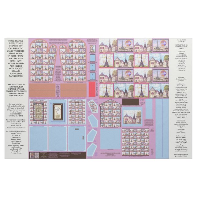 Paris Eiffel sewing pattern crafts fabric (Yard)
