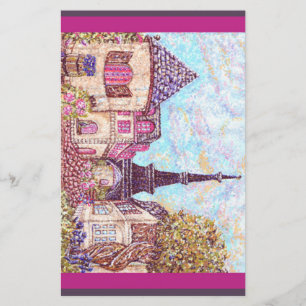 Paris Eiffel Towe landscape pointillism stationery