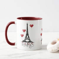 Paris, Eiffel Tower and Red Heart Balloons