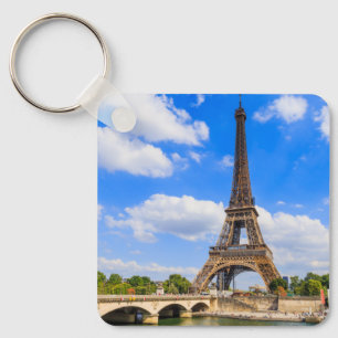 Paris, Eiffel Tower and river Seine, France. Key Ring