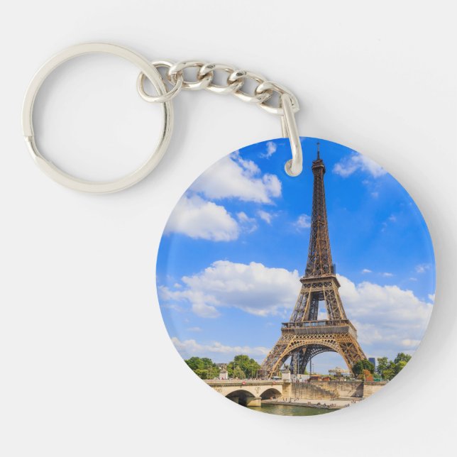 Paris, Eiffel Tower and river Seine, France. Key Ring (Front)
