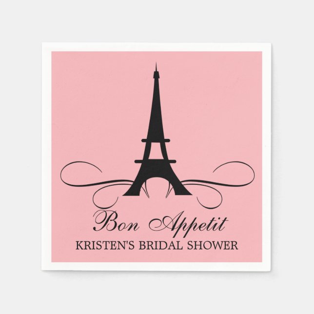Paris Eiffel Tower | Bridal Shower Napkin (Front)
