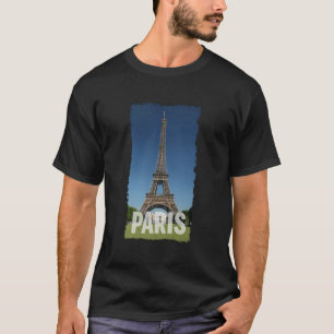 Paris Eiffel Tower Brushed Print T-Shirt