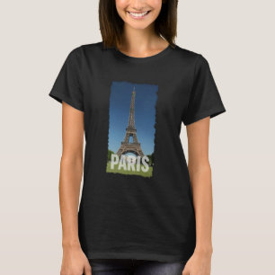 Paris Eiffel Tower Brushed Print T-Shirt