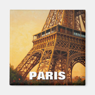 Paris Eiffel Tower Cafes Postcard Magnet