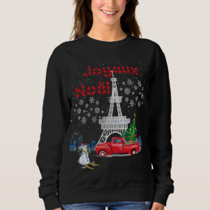 Paris Eiffel Tower Christmas Tree Red Truck Sweatshirt