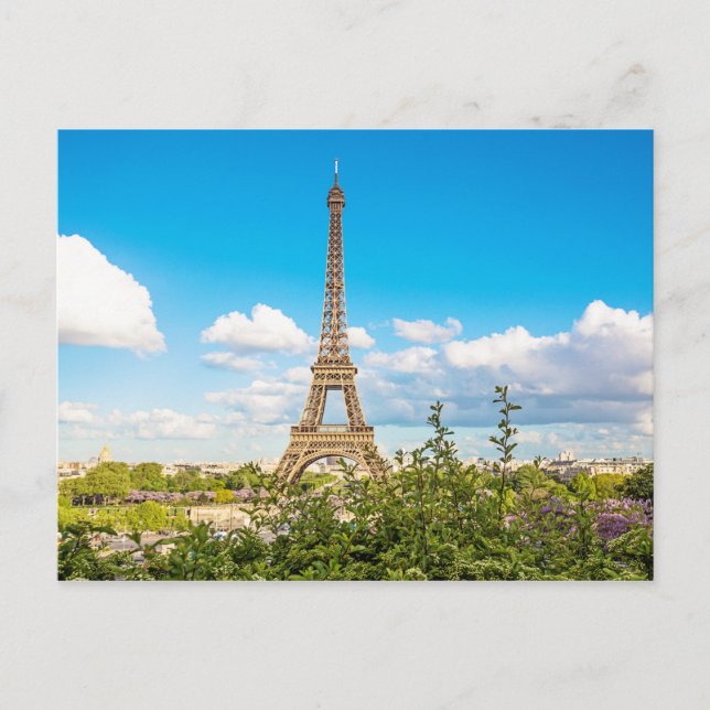 Paris Eiffel Tower Cloud Photo Postcard (Front)