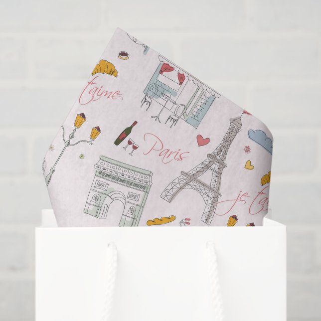 Paris Eiffel Tower Decoupage Tissue Paper (Gift Bag)