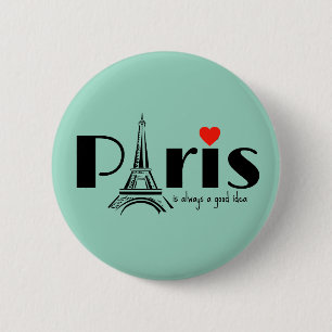 Paris Eiffel Tower Design 6 Cm Round Badge