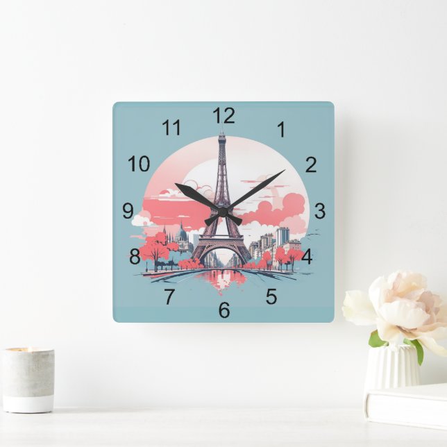 Paris Eiffel Tower Design Clock (Home)