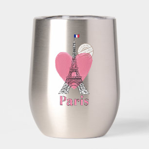Paris Eiffel Tower Design Thermal Wine Tumbler