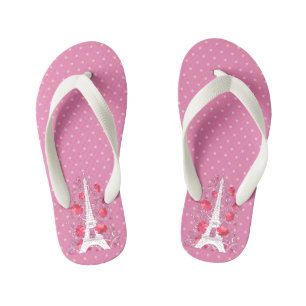 Paris Eiffel tower elegant stylish silhouette Kid's Thongs
