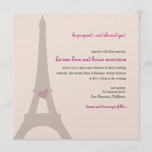 Paris Eiffel Tower Engagement Invitation