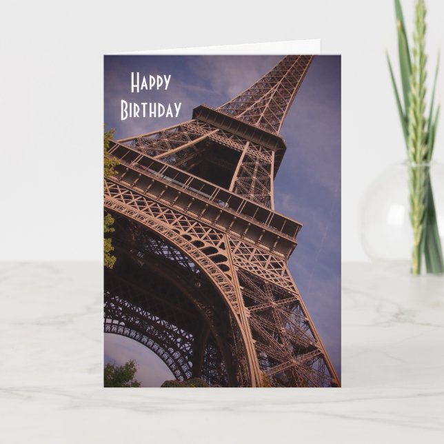 Paris Eiffel Tower Famous Landmark Photo Birthday Card (Front)