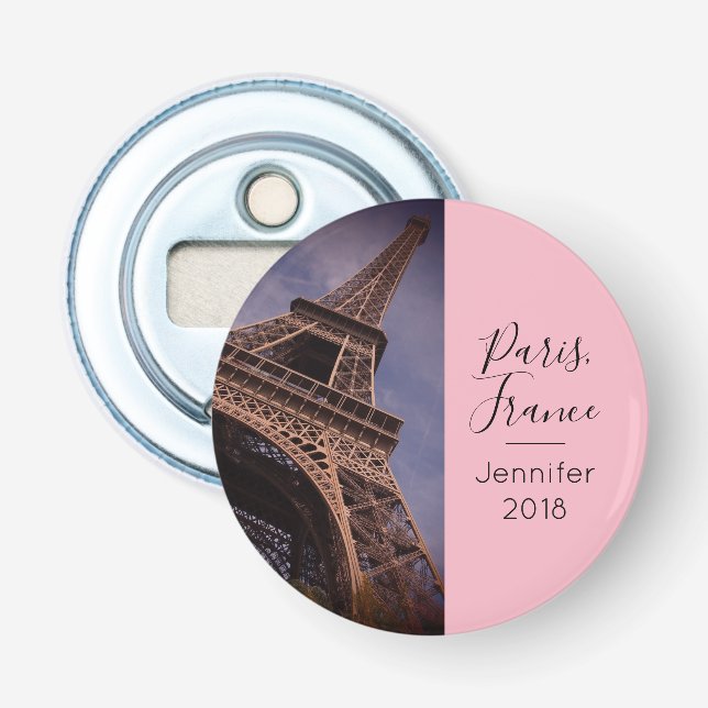 Paris Eiffel Tower Famous Landmark Photo Bottle Opener (Front)