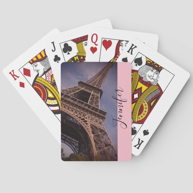Paris Eiffel Tower Famous Landmark Photo Playing Cards (Back)