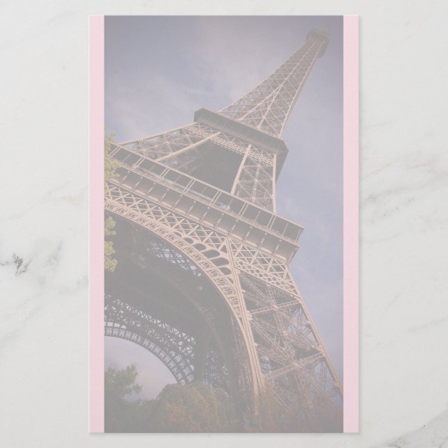 Paris Eiffel Tower Famous Landmark Photo Stationery (Front)