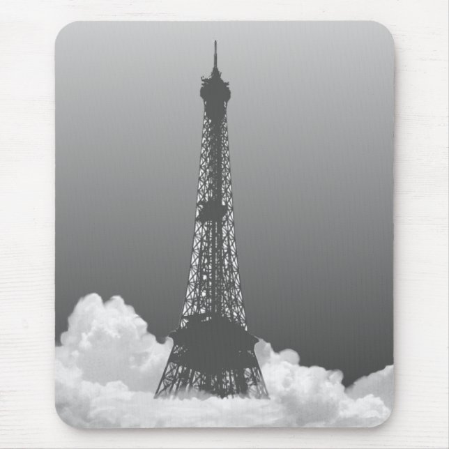 Paris Eiffel Tower Floats in Cloud Mousepad (Front)