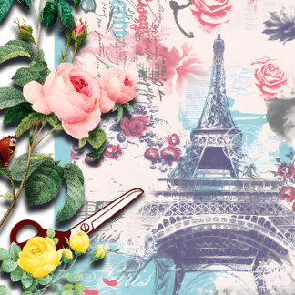 Paris Eiffel Tower Floral Tissue Paper