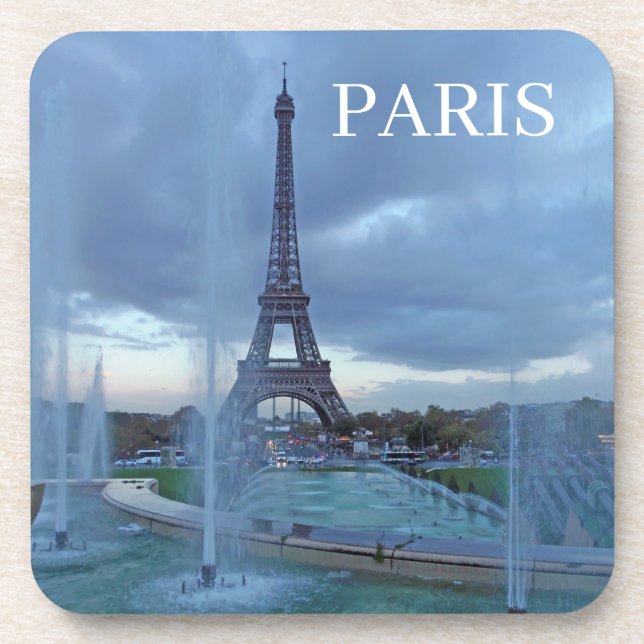 Paris Eiffel Tower fountains view coasters (Front)