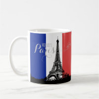 Paris Eiffel Tower France Flag Monogram
