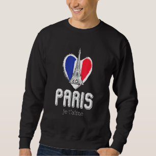Paris Eiffel Tower French Flag Sign Of Love I Love Sweatshirt