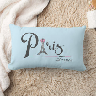 Paris Eiffel Tower French Stylish Chic Lumbar Cushion