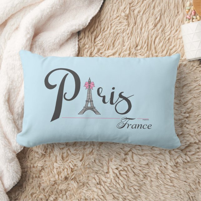 Paris Eiffel Tower French Stylish Chic Lumbar Cushion (Blanket)