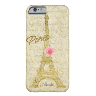 Paris Eiffel Tower Gold & Pink Glam Phone Case