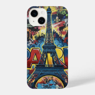 Paris Eiffel Tower Graffiti Street Art iPhone 14 Case