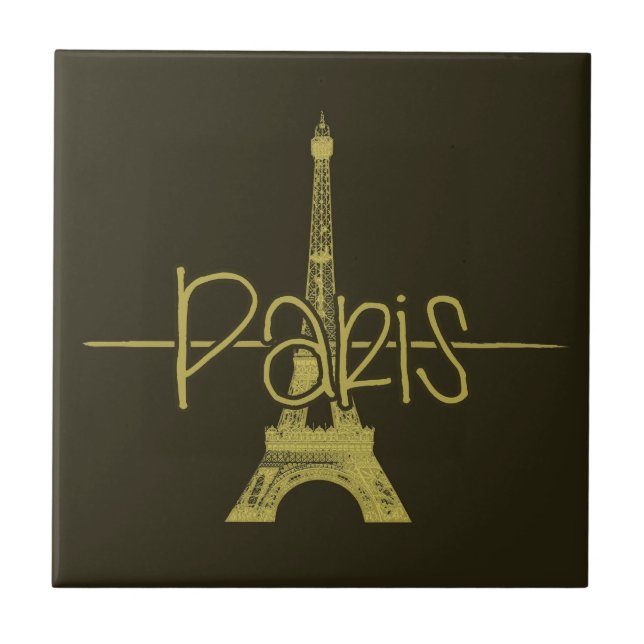 Paris Eiffel Tower Graphic Design Tile (Front)