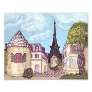 Paris Eiffel Tower inspired landscape 10x8in photo Print