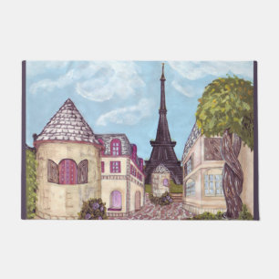 Paris Eiffel Tower inspired landscape door mat