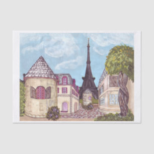Paris Eiffel Tower inspired landscape tissue paper