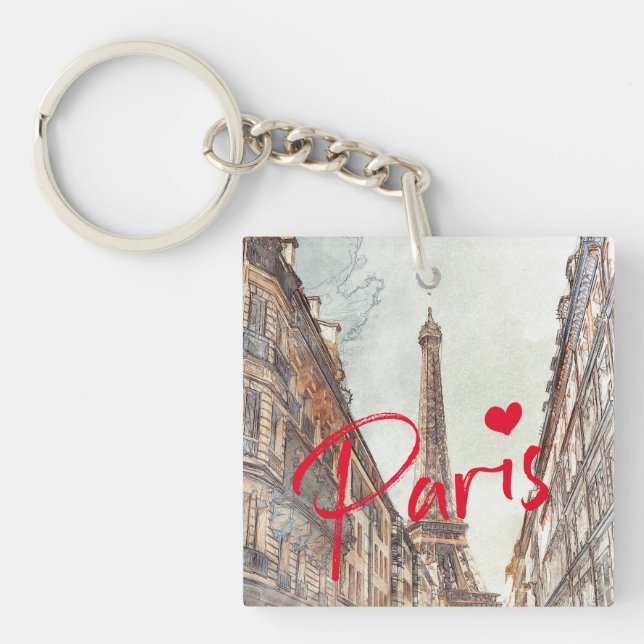 Paris Eiffel Tower Key Ring (Front)