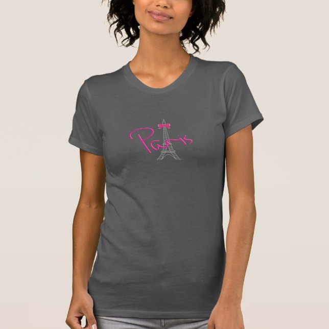 Paris, Eiffel Tower, Modern, Grey T-Shirt (Front)