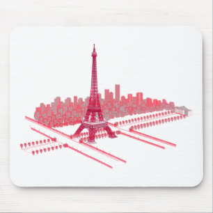 Paris Eiffel Tower Modern Sketch Mouse Pad
