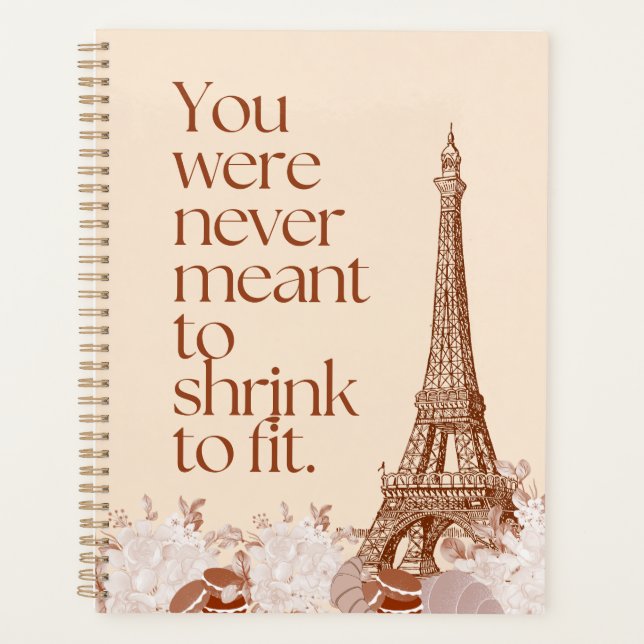 Paris Eiffel Tower Motivational Quote Wall Art Planner (Front)