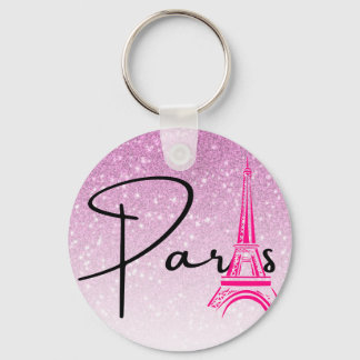 Paris Eiffel Tower Ombre  Key Ring