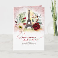 Paris Eiffel Tower Pink Gold Quinceañera Photo