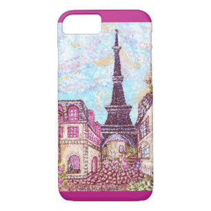 Paris Eiffel Tower pointillism iPhone 7 case