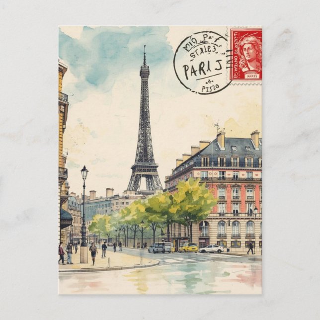 Paris Eiffel Tower Postcard (Front)