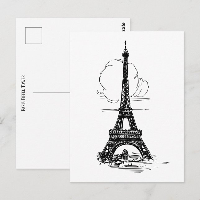 Paris Eiffel Tower Postcard (Front/Back)