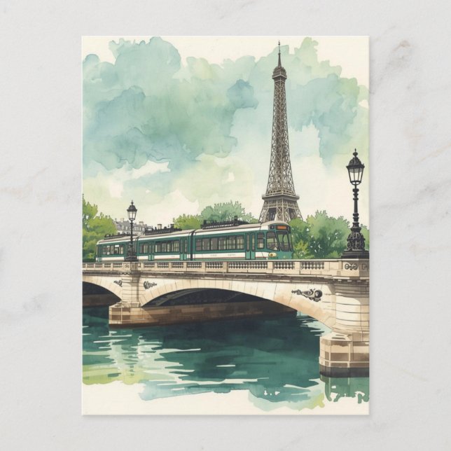 Paris Eiffel Tower Postcard (Front)