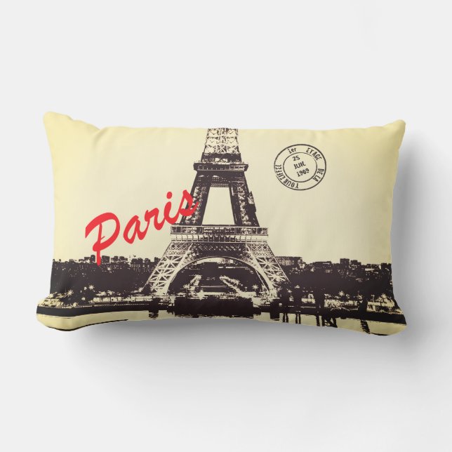 Paris Eiffel tower  Poster Lumbar Cushion (Front)