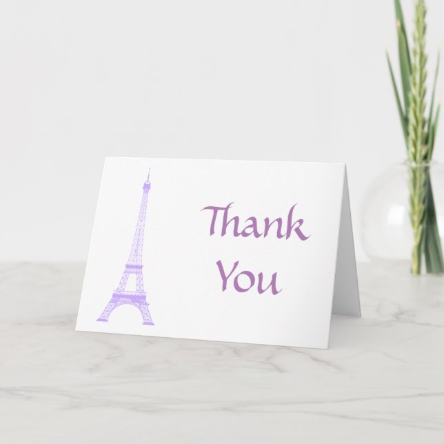 Paris Eiffel Tower Purple Thank You (Front)