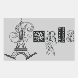 Paris Eiffel Tower Rectangular Sticker