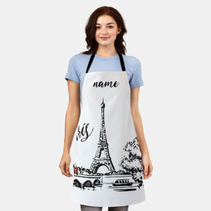 Paris Eiffel Tower Red Scooter Apron